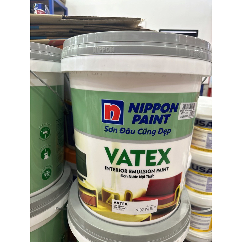 Product image Giá sỉ 149k Sơn nước Vatex trắng trong nhà (4.8kg) hàng chính hãng Nippon 1