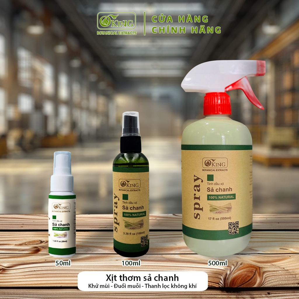 Xịt thơm phòng sả chanh đuổi muỗi, côn trùng, khử mùi cho không gian dễ chịu | Oking Việt Nam