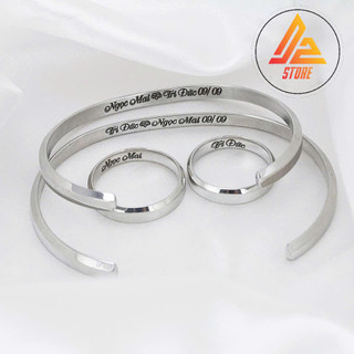 [Khắc theo yêu cầu] Nhẫn Titan v1 cặp đôi thời trang Titanium 316L thép không gỉ [Bảo Hành 5 năm]