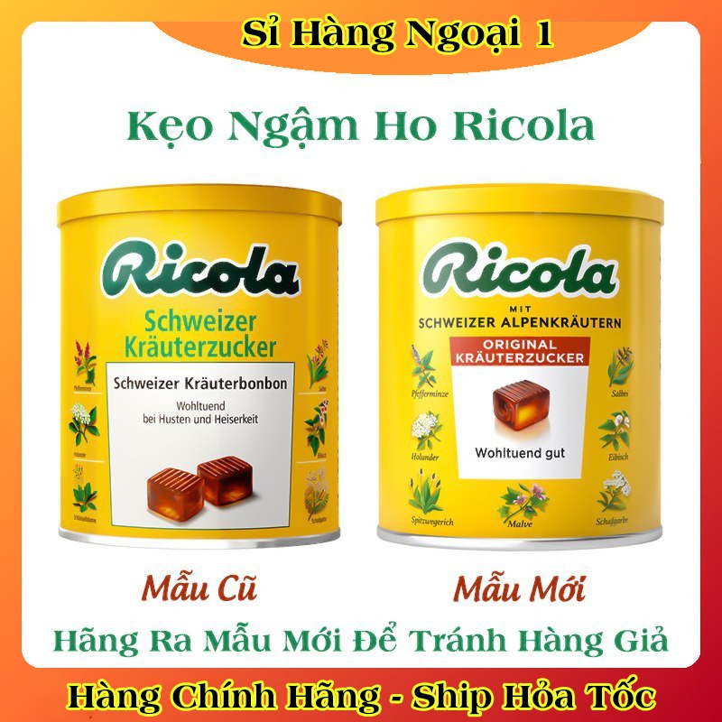 [Hàng nội địa Đức ĐỦ BILL] Kẹo ngậm ho RICOLA Đức giúp giảm ho, ngứa rát cổ họng