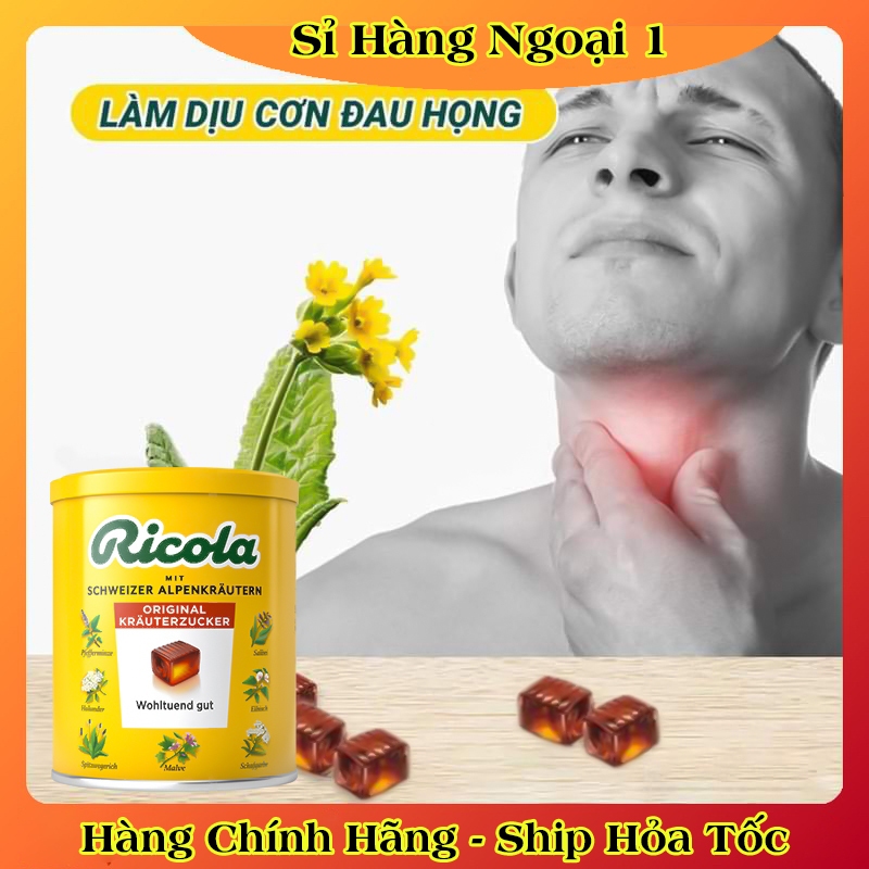 [Hàng nội địa Đức ĐỦ BILL] Kẹo ngậm ho RICOLA Đức giúp giảm ho, ngứa rát cổ họng