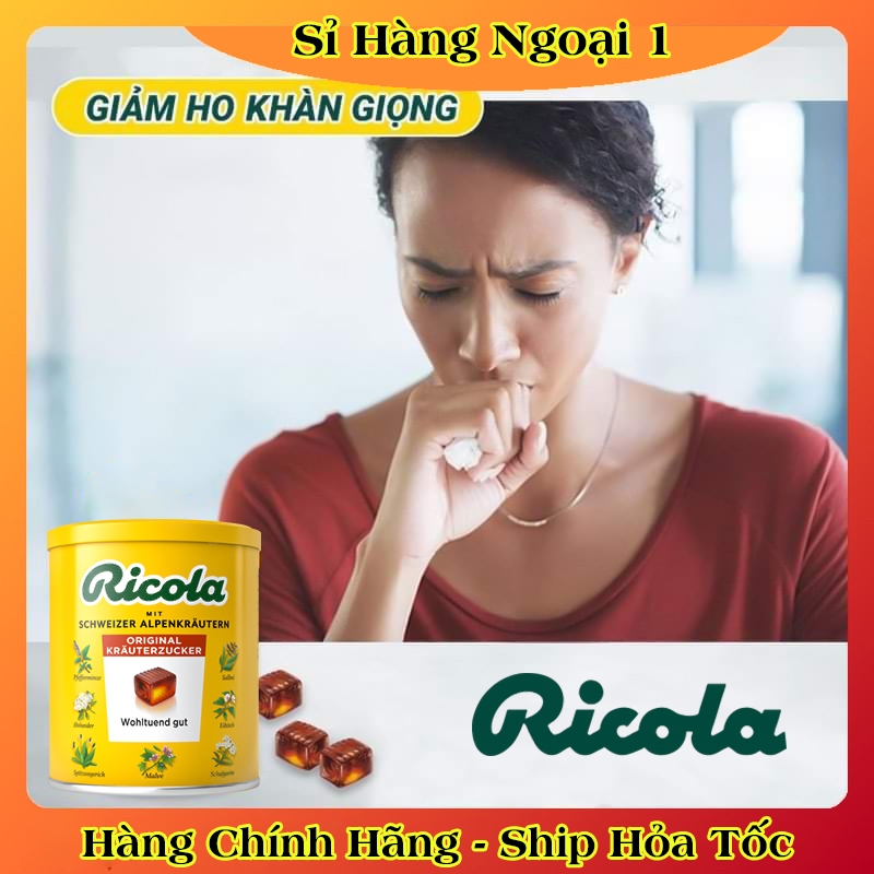 [Hàng nội địa Đức ĐỦ BILL] Kẹo ngậm ho RICOLA Đức giúp giảm ho, ngứa rát cổ họng