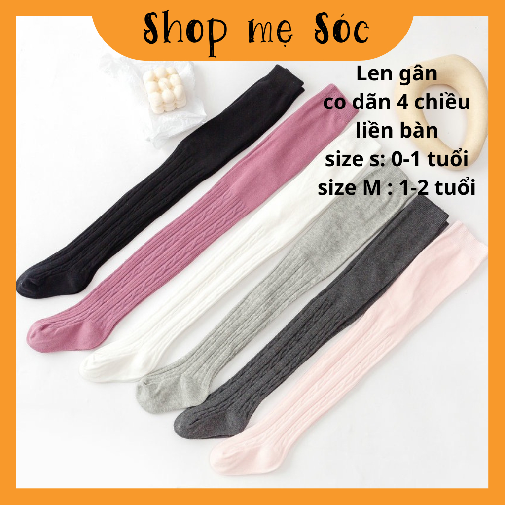 Quần tất LEN GÂN LIỀN BÀN cho bé trai bé gái 0-2 tuổi mesocshop