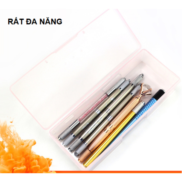 -Hộp nhựa chữ nhật đựng chì vẽ, dao điêu khắc, kim, ngòi phun xăm | BigBuy360 - bigbuy360.vn