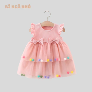 Váy bé gái thun cotton phối lưới tầng siêu xinh cho bé dự tiệc sinh nhật D1020 Bí Ngô Nhỏ