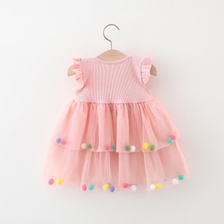 Váy bé gái thun cotton phối lưới tầng siêu xinh cho bé dự tiệc sinh nhật D1020 Bí Ngô Nhỏ