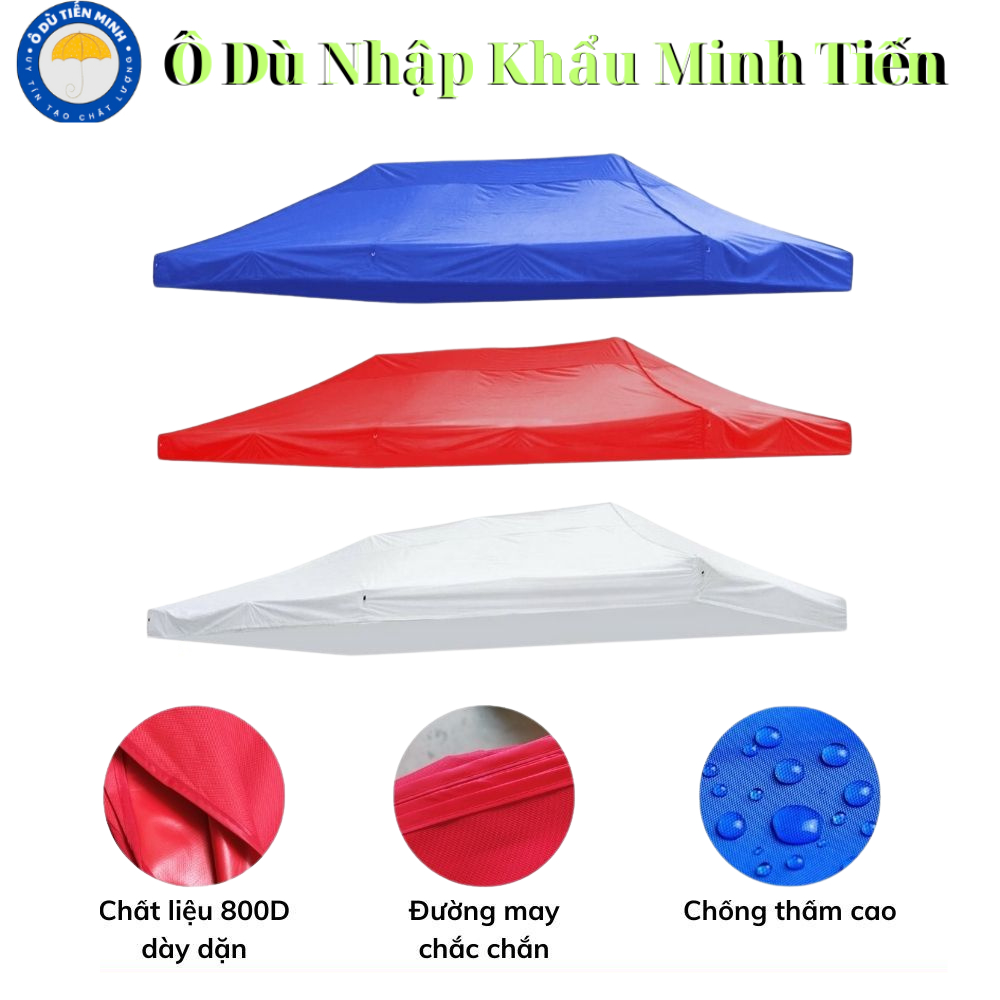 Nhà Bạt Di Động 3M x 6M Che Nắng, Che Mưa Ngoài Trời, Khung Thép Sơn Tĩnh Điện Chống Rỉ