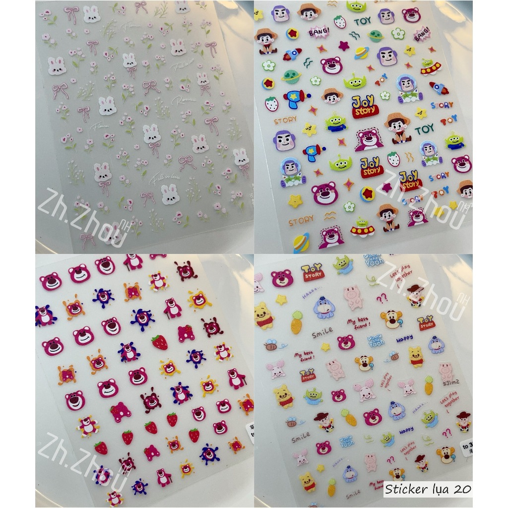 Sticker hello kitty, sticker kitty, Labubu, sticker Gấu dâu, Doremon, Tom and Jerry, các mẫu hoạt hình mới nhất