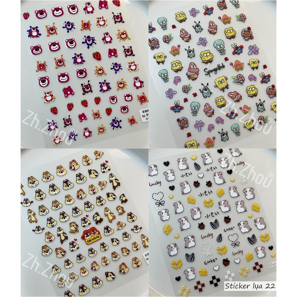 Sticker hello kitty, sticker kitty, Labubu, sticker Gấu dâu, Doremon, Tom and Jerry, các mẫu hoạt hình mới nhất