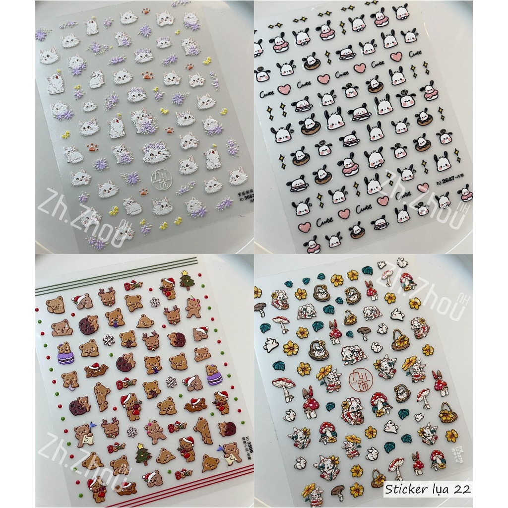 Sticker hello kitty, sticker kitty, Labubu, sticker Gấu dâu, Doremon, Tom and Jerry, các mẫu hoạt hình mới nhất