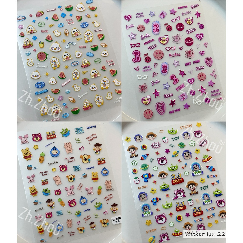 Sticker hello kitty, sticker kitty, Labubu, sticker Gấu dâu, Doremon, Tom and Jerry, các mẫu hoạt hình mới nhất