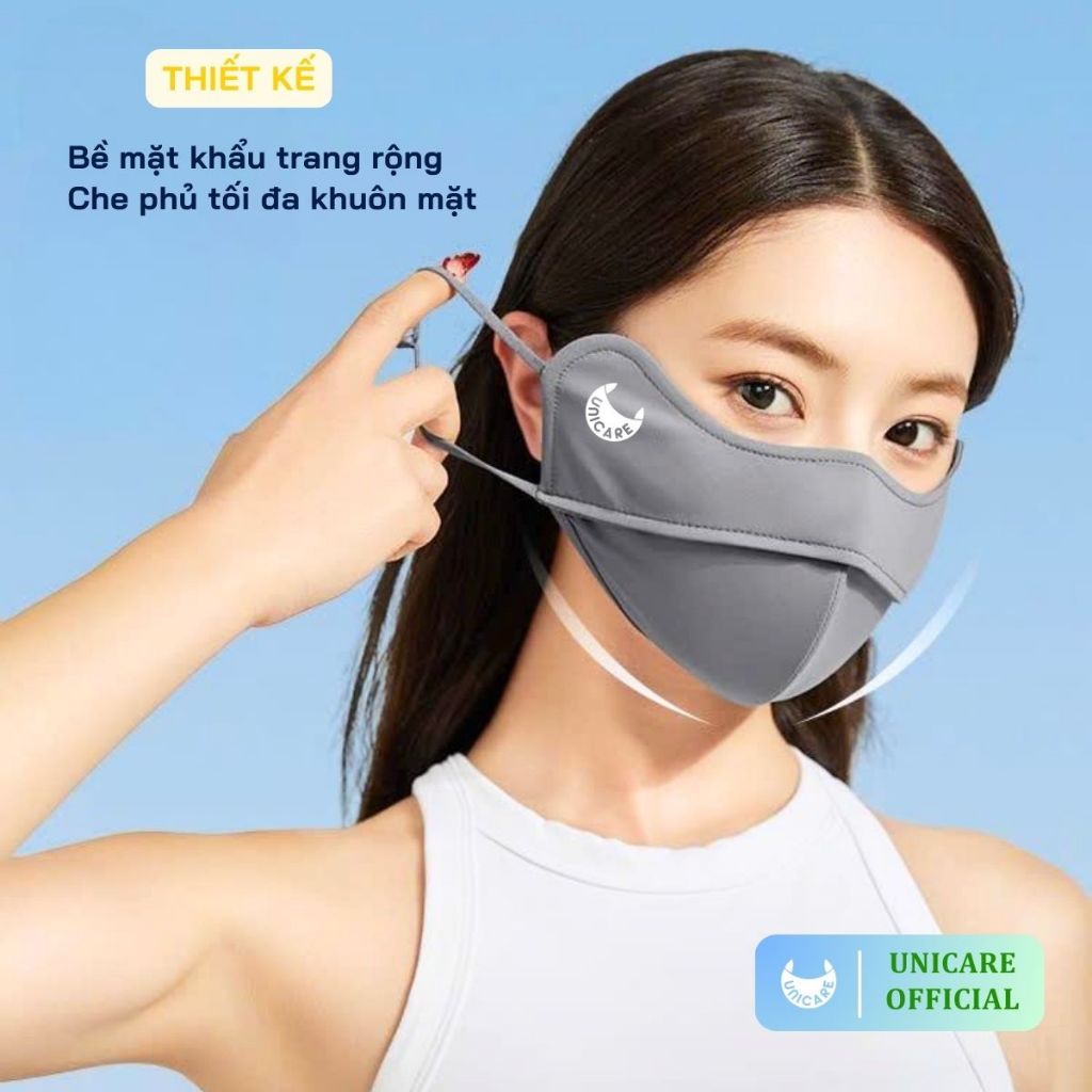 Combo 2 Chiếc Khẩu Trang Unicare Proof Mask Chống Tia UV UPF50+, Vải Băng Mềm Mịn, Quai Đeo Có Nút Điều Chỉnh
