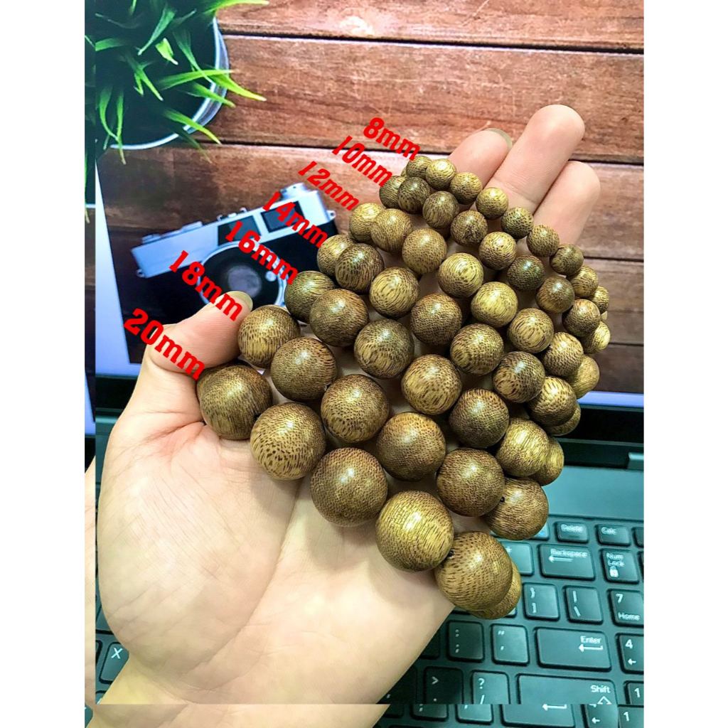 Ảnh Vòng tay trầm hương Tròn đơn Tóc vườn Xưởng Mộc Việt size 8/10/12/14/16/18mm mang bình an may mắn 2