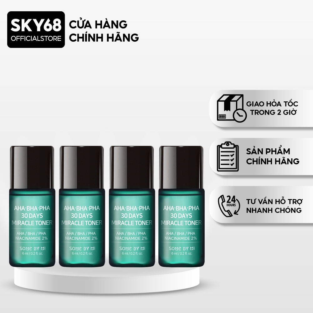 [MINI SIZE] Combo 4 Nước Hoa Hồng Giảm Mụn Some By Mi AHA-BHA-PHA 30 ...