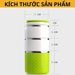 HỘP CƠM CUTE, CẶP LỒNG DỄ THƯƠNG, CAMEN TƠI SÁNG GIỮ NHIỆT LÕI INOX 304, VỎ NHỰA GIỮ NHIỆT NỬA NGÀY