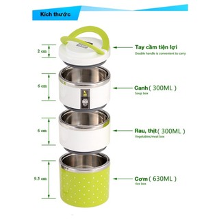 HỘP CƠM CUTE, CẶP LỒNG DỄ THƯƠNG, CAMEN TƠI SÁNG GIỮ NHIỆT LÕI INOX 304, VỎ NHỰA GIỮ NHIỆT NỬA NGÀY