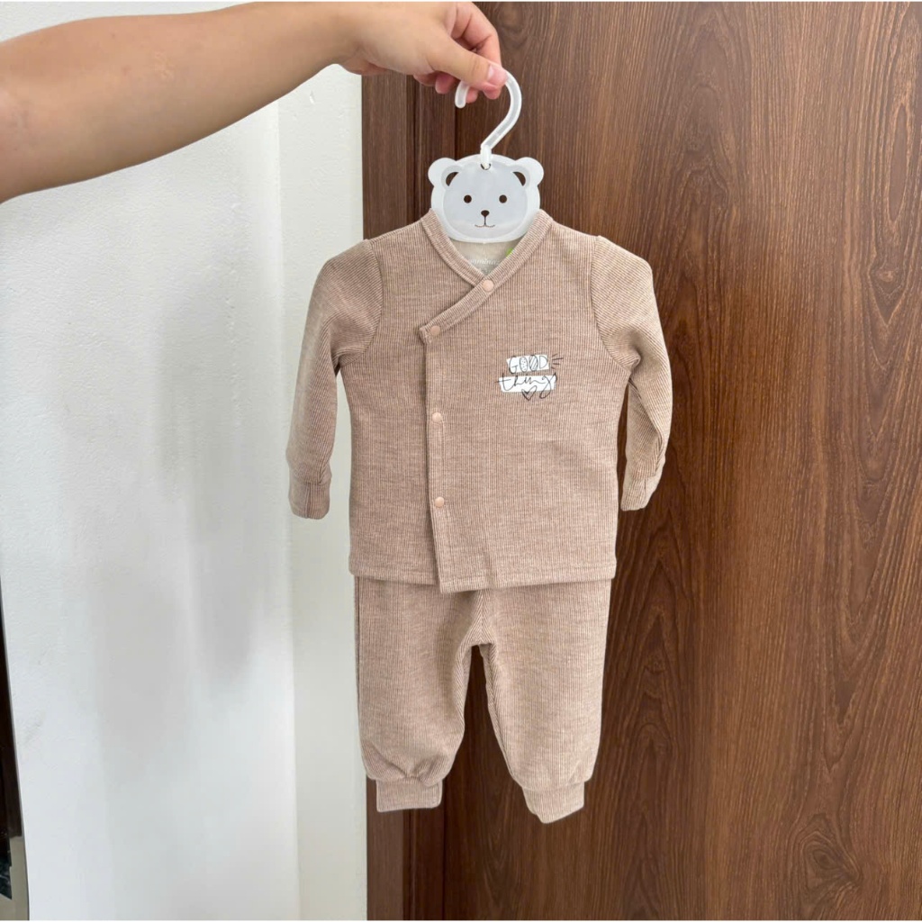 Bộ Sơ Sinh Dài Tay Anminaza Vải Nỉ Nhung Mềm Mại Và Ấm Áp - Hàng Chính Hãng AMI0089