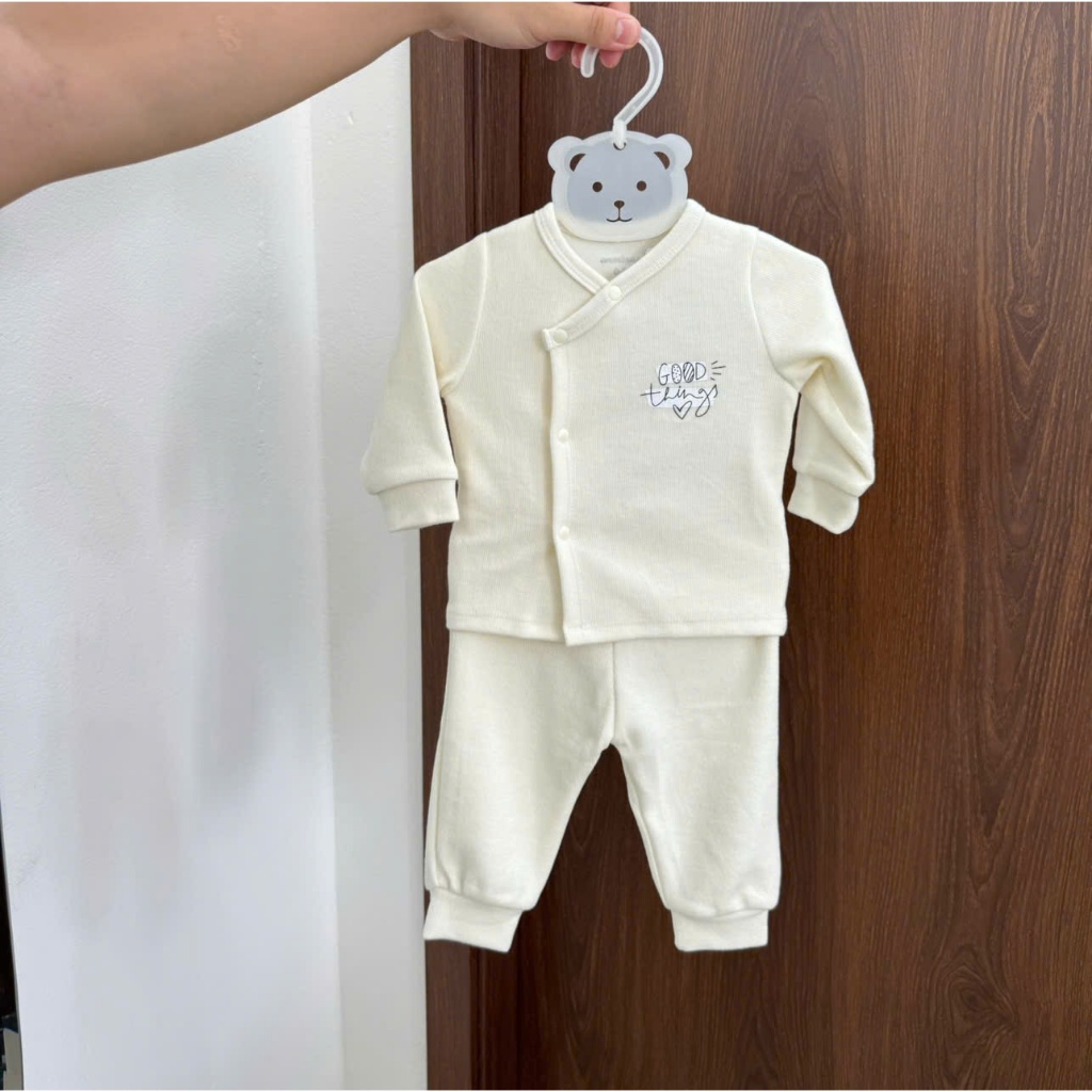 Bộ Sơ Sinh Dài Tay Anminaza Vải Nỉ Nhung Mềm Mại Và Ấm Áp - Hàng Chính Hãng AMI0089