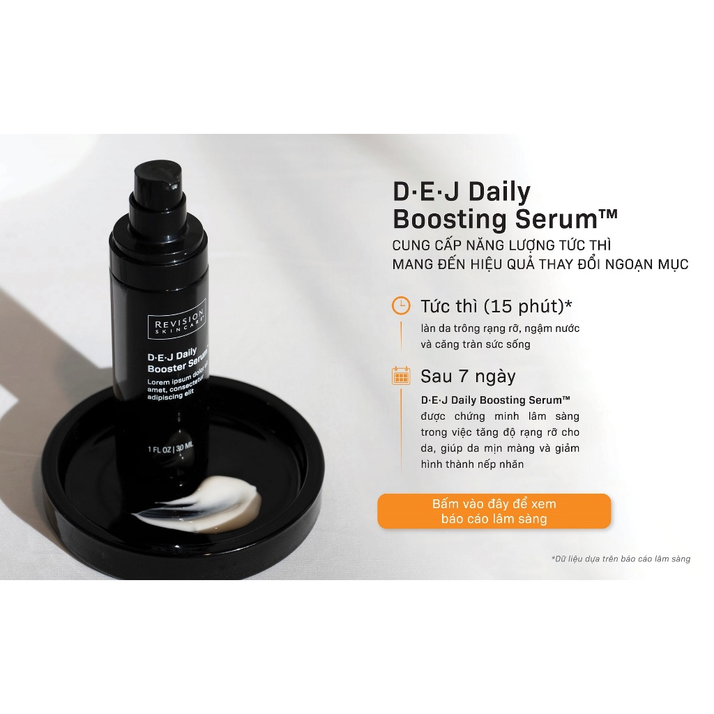 Serum trẻ hoá và kích hoạt năng lượng tế bào – Revision Skincare D-E-J BOOSTING SERUM