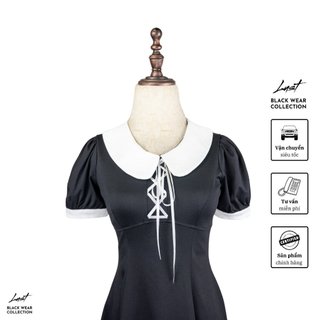 Váy cổ sen đan dây phối trắng cách điệu LUST chất liệu dày dặn thiết kế đẹp - O650