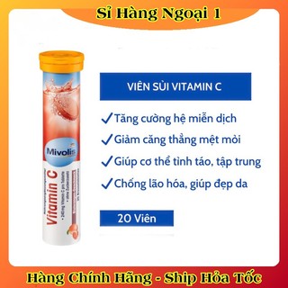 [auth] Viên Sủi Mivolis Vitamin C và các vị khác Hỗ trợ tăng cường hệ miễn dịch 20 Viên của Đức [Đủ Bill] [Hot]