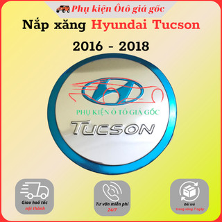 Ốp nắp bình xăng xe Hyundai Tucson đời 2016, 2017, 2018 Nhựa Mạ cao cấp