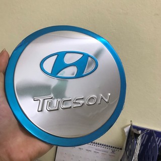 Ốp nắp bình xăng xe Hyundai Tucson đời 2016, 2017, 2018 Nhựa Mạ cao cấp
