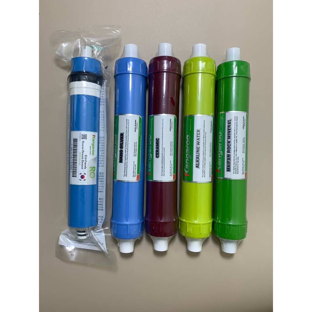 Combo 8 Lõi Lọc Nước Kangaroo gồm 123 RO50GPD Nano Ceramic Alkaline Maifan Model KG108AKV, KG108AVTU, KG06G4...