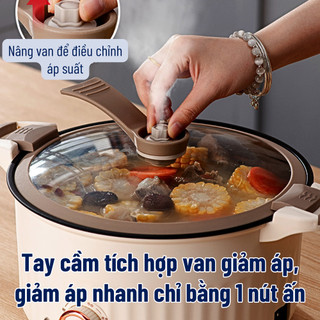 Nồi Hầm Áp Suất Đa Năng 5L Size 24cm – Xào, Nấu, Lẩu, Chiên, Nấu Súp, Canh | Chống Dính Cao Cấp