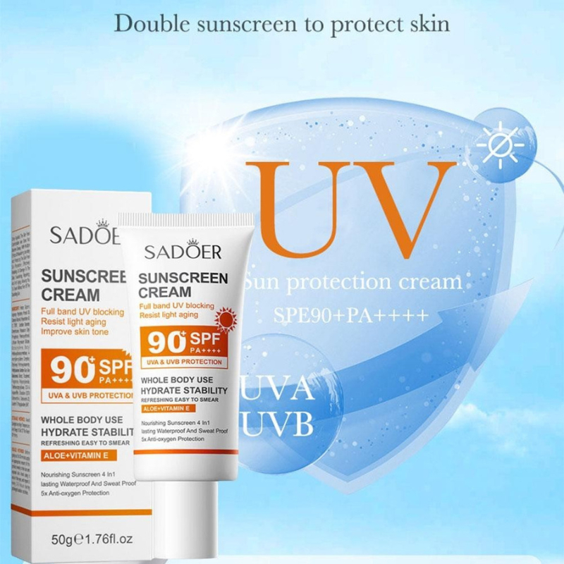 Kem Chống Nắng Nâng Tone SADOER  SPF 90+  PA ++++ Kiềm Dầu Và Dưỡng Ẩm, Hệu Quả Thấm Nhanh trên da.