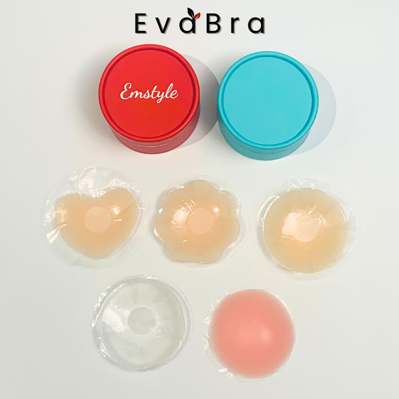 Miếng Dán Ngực Silicone Emstyle Trong Suốt Che Nhũ Hoa Siêu Mỏng Tái Sử Dụng Nhiều Lần Chichi Bra 555