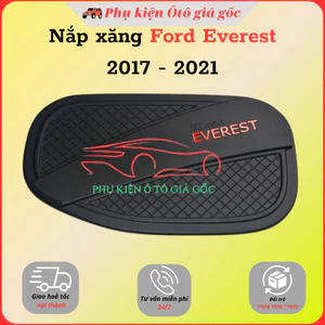Ốp nắp bình xăng xe Everest 2017, 2018, 2019, 2020,2021 nhựa ABS đen nhám cao cấp, bền đẹp
