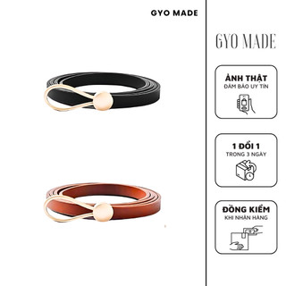 Dây thắt lưng nữ Belt giọt nước cao cấp GYOMADE® da PU màu đen/nâu phong cách Hàn Quốc | GP006