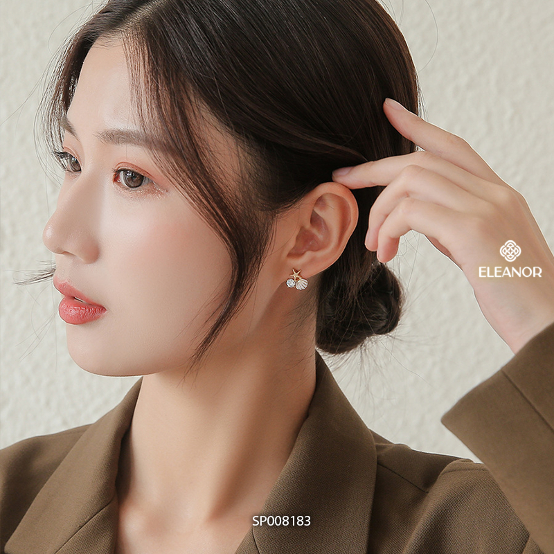Bông tai nữ chuôi bạc 925 Eleanor Accessories hình sao biển vỏ sò phụ kiện trang sức khuyên tai 8183