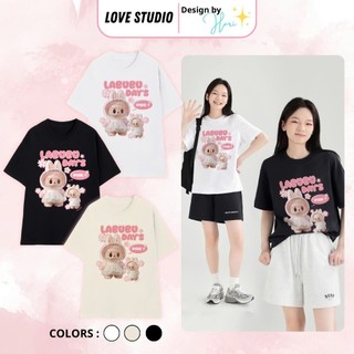 Áo thun nam nữ cổ tròn chất cotton fom rộng tay lỡ LABUBU DAY'S kiểu dáng trẻ trung năng động L66 [A066]