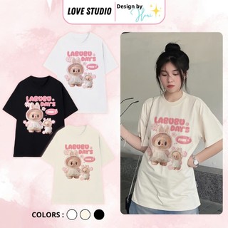 Áo thun nam nữ cổ tròn chất cotton fom rộng tay lỡ LABUBU DAY'S kiểu dáng trẻ trung năng động L66 [A066]