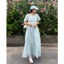 NATSU - Đầm dài smocking ngực xoè cột dây - osu
