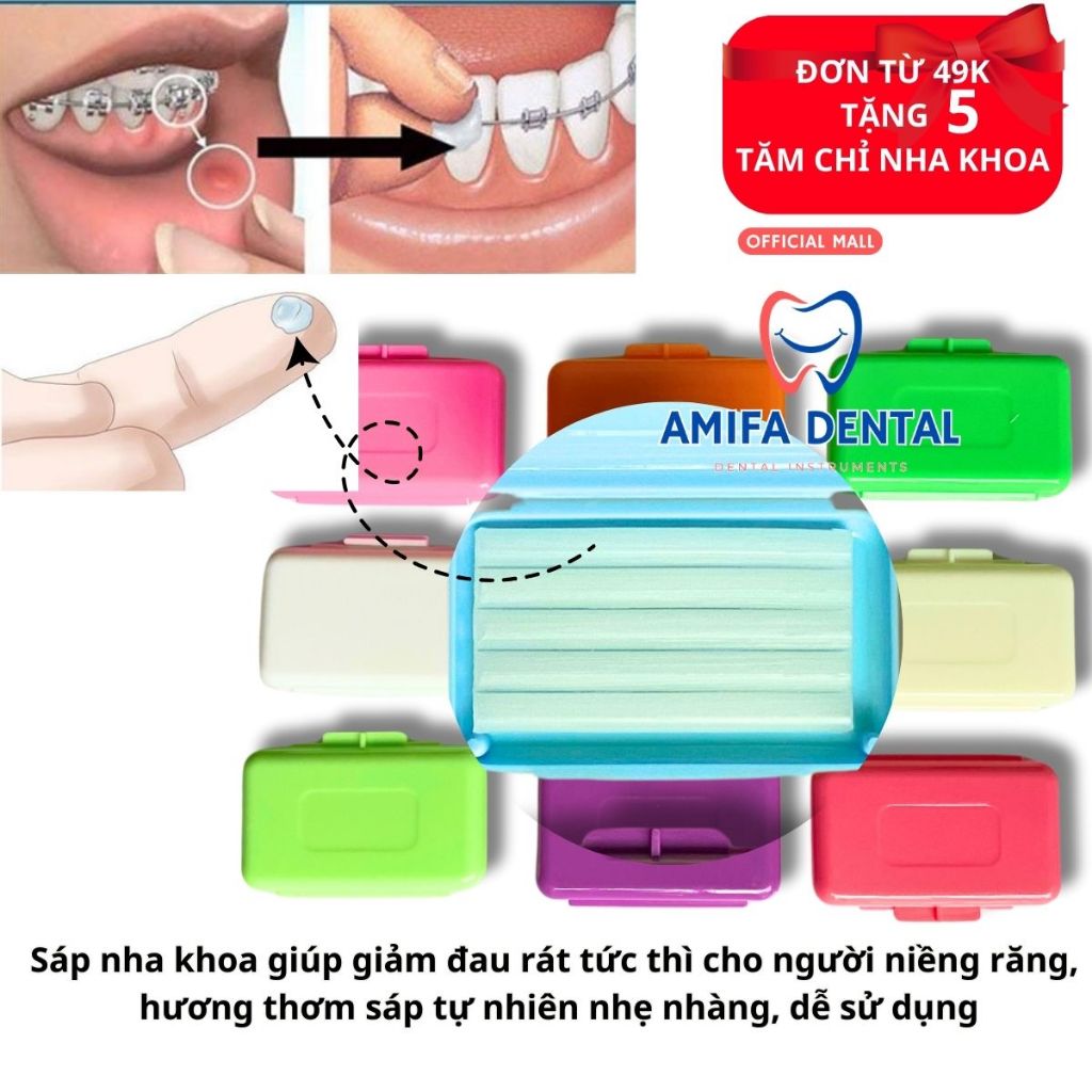 Set 50 Sáp Nha Khoa, Sáp Chỉnh Nha Cho Người Niềng Răng, Sáp Giảm Đau Rát, Sáp Niềng Răng