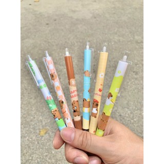 [Mực Xanh] Set 6 Bút Bi Mực Gel, Bút Bi Capybara, Bút Bi Labubu, Bút Bi Loopy, Bút Bi Chiikawa