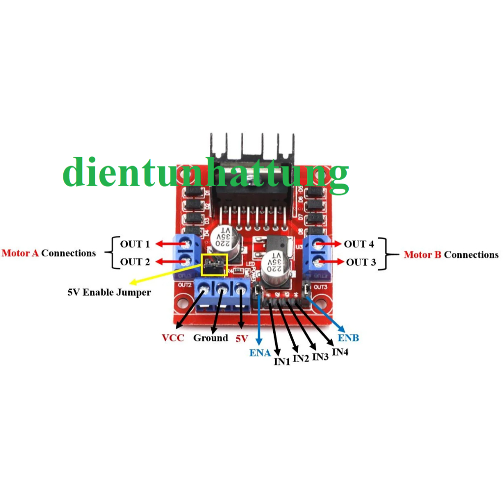 MODULE VÀ IC ĐIỀU KHIỂN ĐỘNG CƠ L298, DRIVER ĐỘNG CƠ DC | Shopee Việt Nam