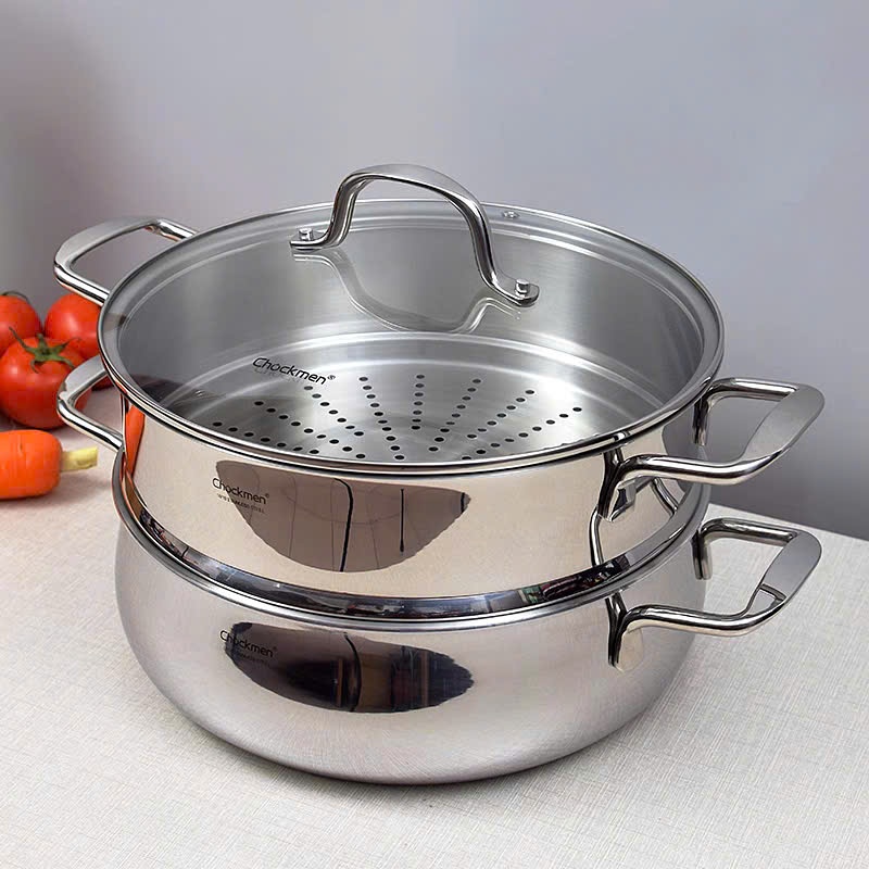 Nồi Hấp 2 Tầng Inox Cao Cấp Chockmen Dùng Được Bếp Từ Nhỏ Trung Đại