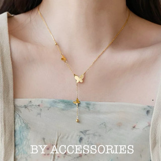 Dây chuyền nữ titan chuỗi hình bướm chạm mặt xinh xắn không gỉ WN2484 BY ACCESSORIES