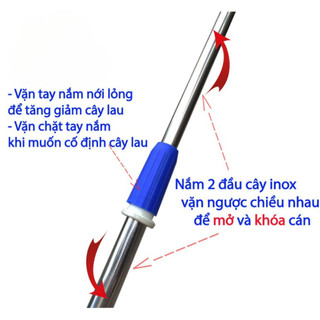 chổi lau Nhà Công Nghiệp cán rút 45cm 60cm, Chổi Lau Nhà Bẹ San Hô