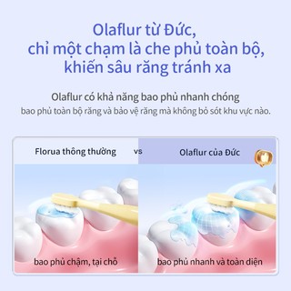 Kem đánh răng cho bé tootoo Babies Kids Olaflur ngừa sâu răng cho trẻ từ 0-12 tuổi hương đào 50g