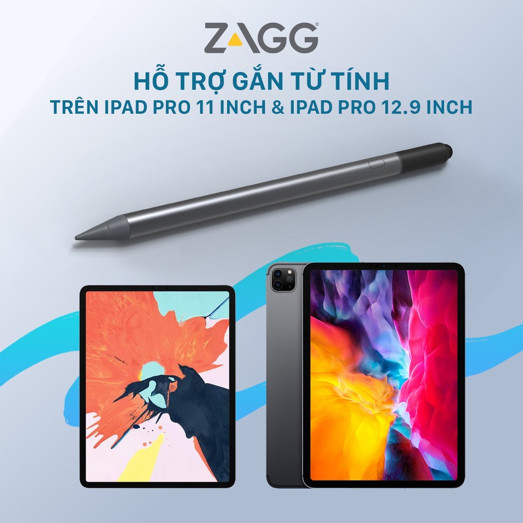 Bút cảm ứng ZAGG Pro Stylus 2 Pencil, chống tỳ tay, sạc không dây - phù hợp  với iPad 2018 trở về sau, bảo hành 1 năm | Shopee Việt Nam