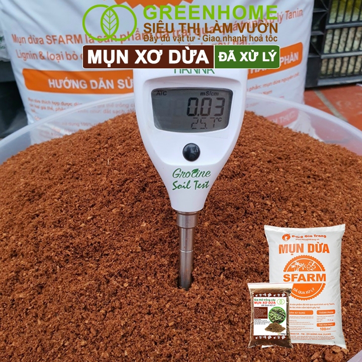 Ảnh Mụn Xơ Dừa Greenhome, Sfarm, Bao 500gr, Đã Qua Xử Lý, Chuyên Trồng Rau, Hoa Màu, Cây Ăn Trái 3