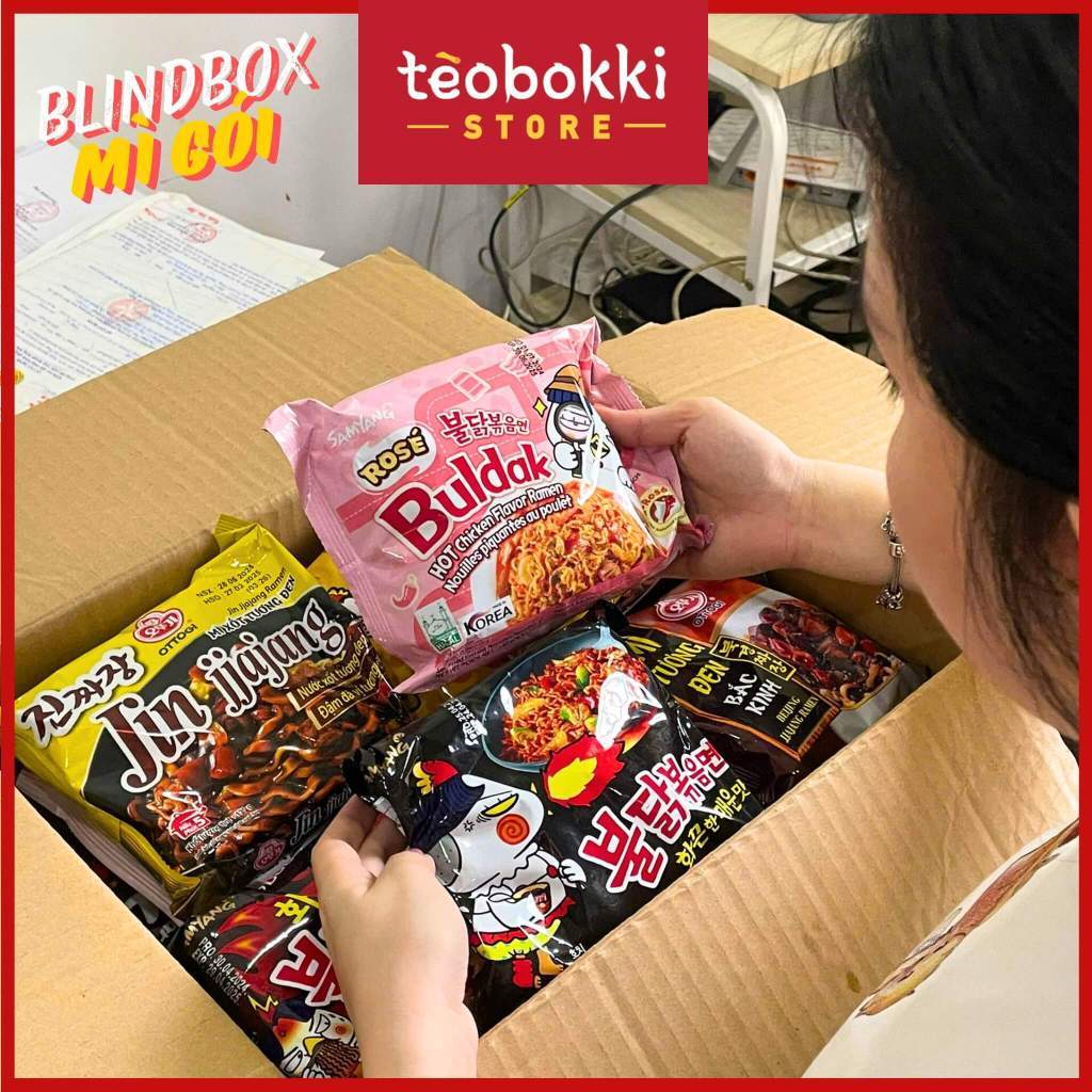 BLIND BOX MÌ GÓI HÀN QUỐC - MỞ THÙNG NGẪU NHIÊN (mì gà cay Samyang, mì ...