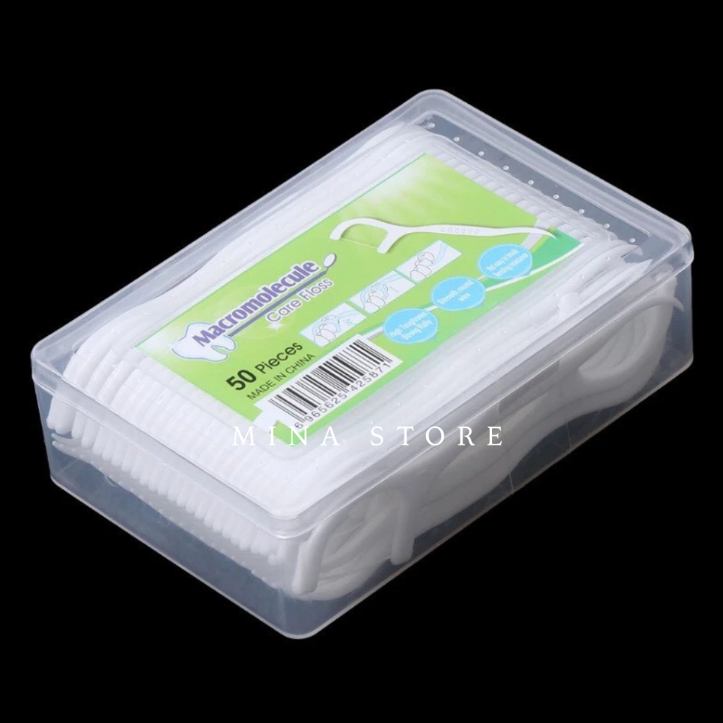 Tăm Chỉ Nha Khoa Chính Hãng Hộp 50 Chiếc - An Toàn Tiện Lợi Giúp Bảo Vệ Sức Khoẻ Răng Miệng