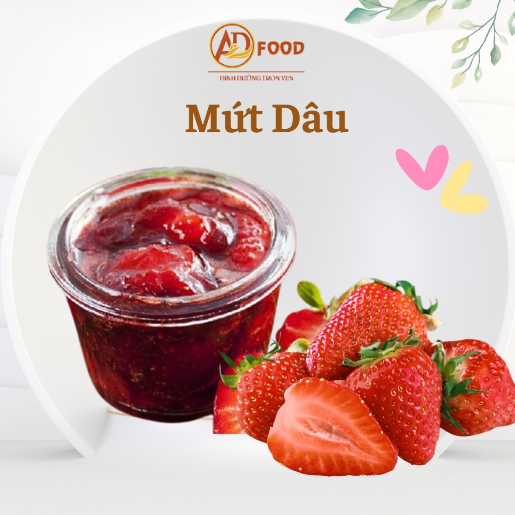 1kg Mứt dâu pha nước 2 bịch 500gr