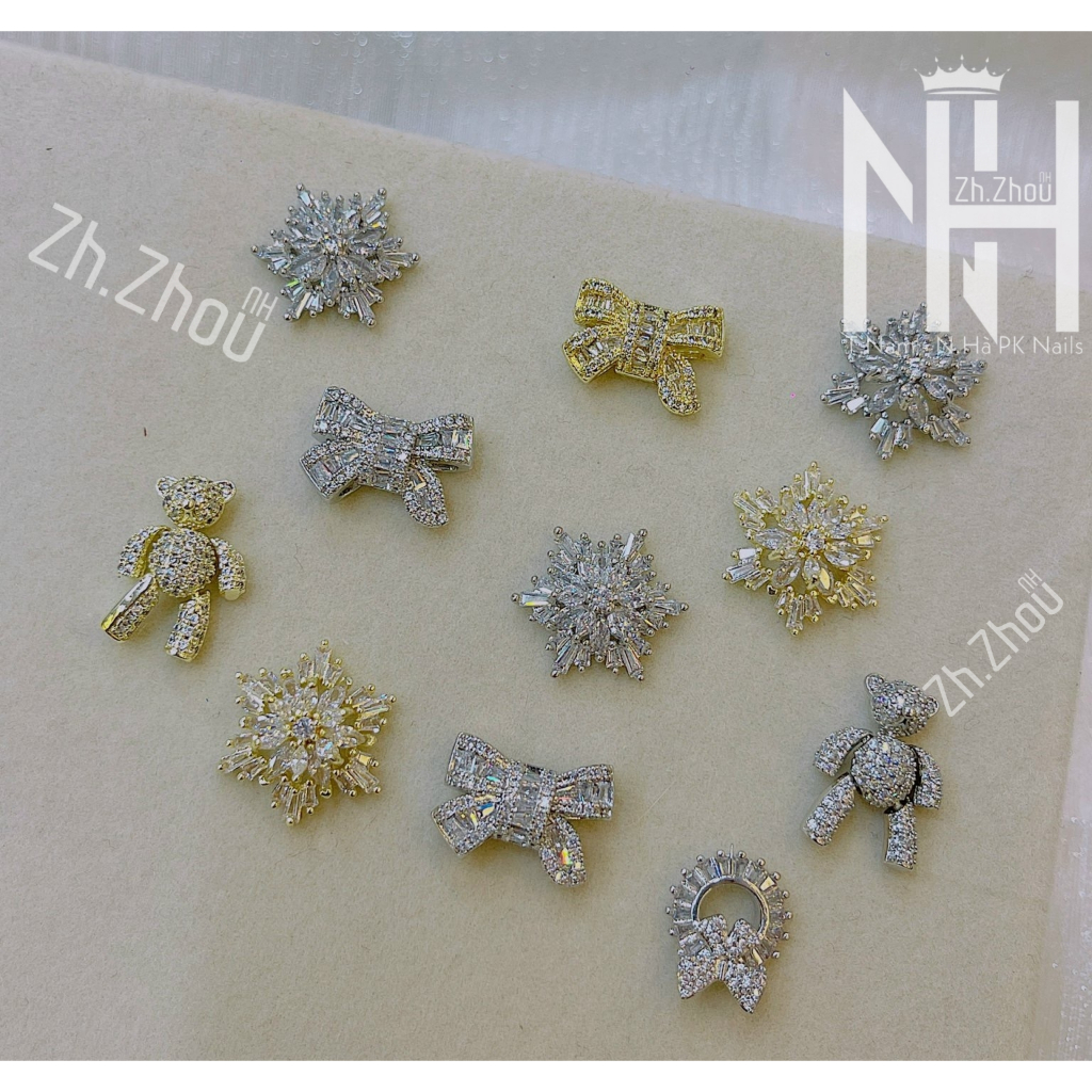 Charm cao cấp trang trí móng tay tổng hợp, phụ kiện nail, charm đá gắn móng mẫu mã đa dạng cập nhập liên tục